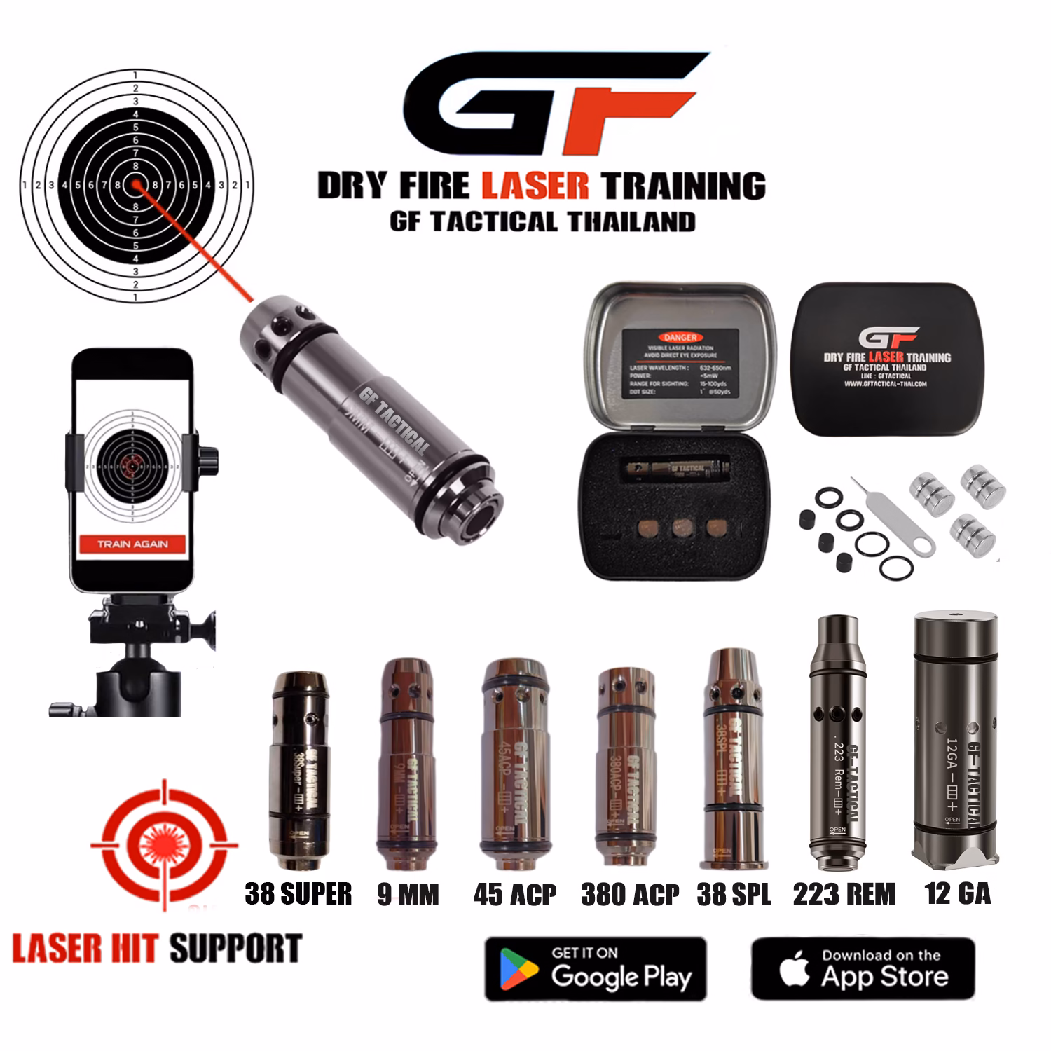 กระสุนเลเซอร์ ลูกซ้อมเลเซอร์ ลูกเลเซอร์ ลูกดัมมี่ เลเซอร์ซ้อมยิง GF TACTICAL ใช้ร่วมกับแอปพลิเคลชั่น LASER HIT LASER TRAINING